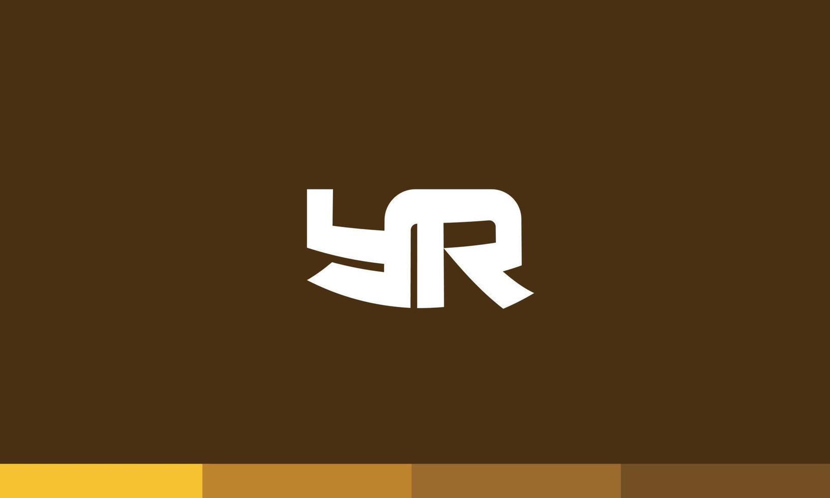 alfabet letters initialen monogram logo jr, ry, y en r vector