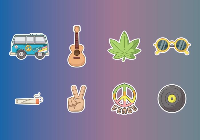 Gratis Hippie Stickers Vector