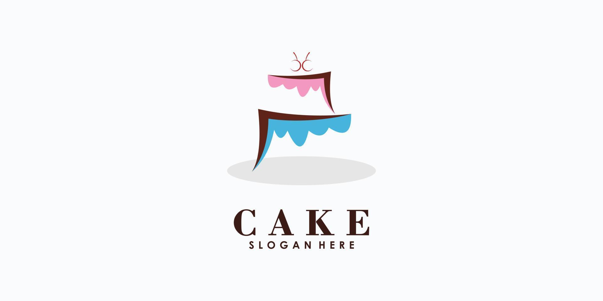 taart logo ontwerp vector met creatief concept voor uw taart winkel
