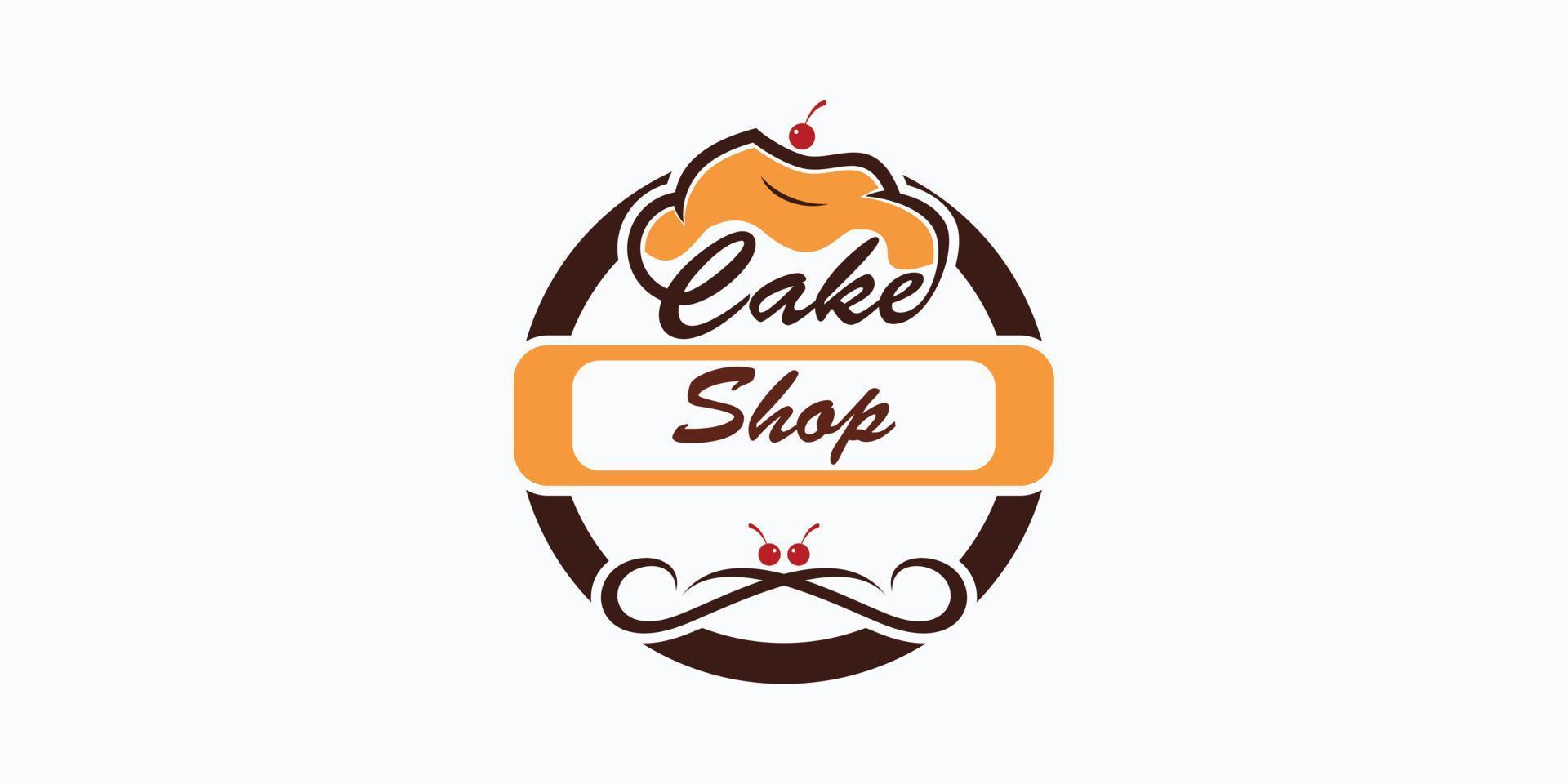 taart logo ontwerp vector met creatief concept voor uw taart winkel