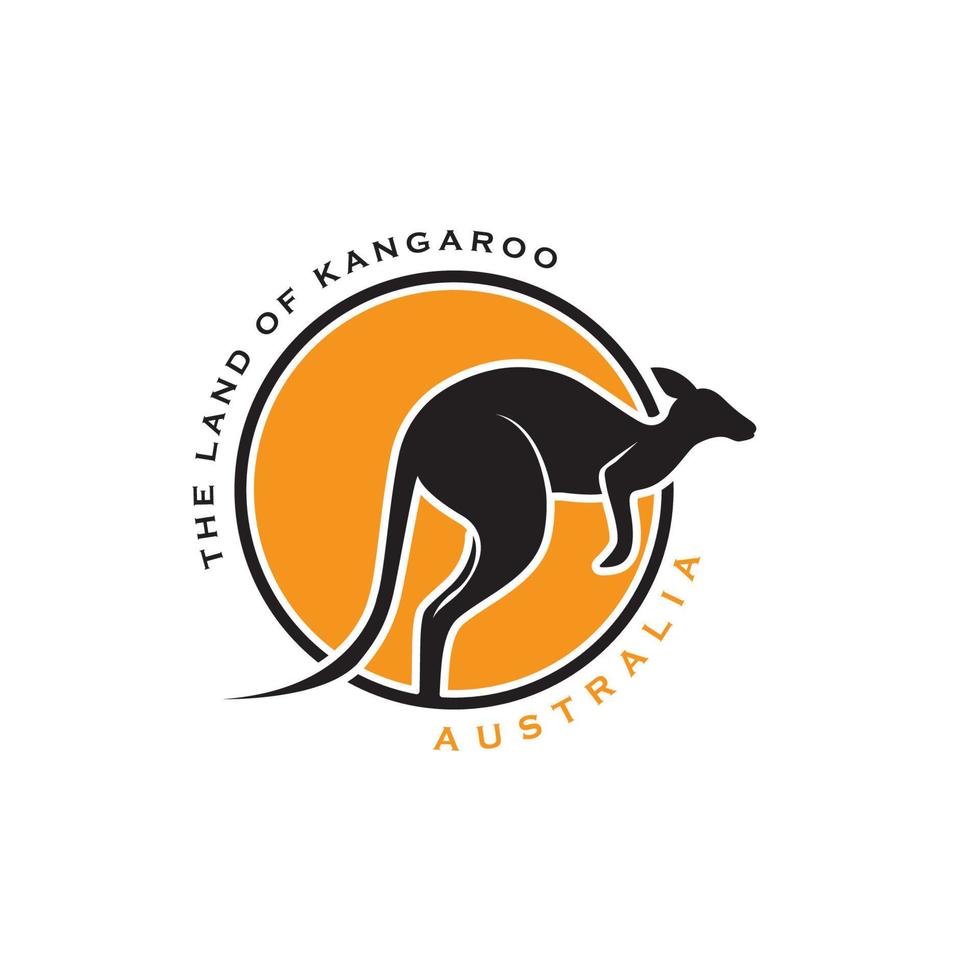 kangoeroe logo vector met leuze sjabloon