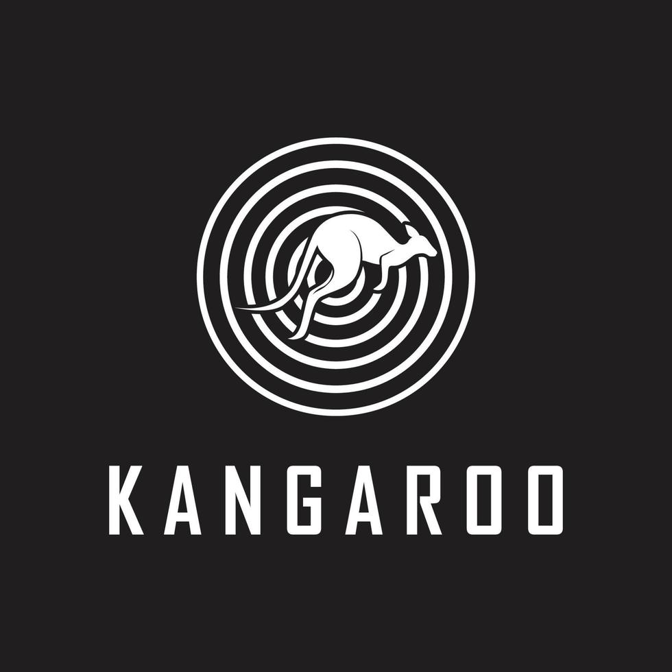 kangoeroe logo vector met leuze sjabloon
