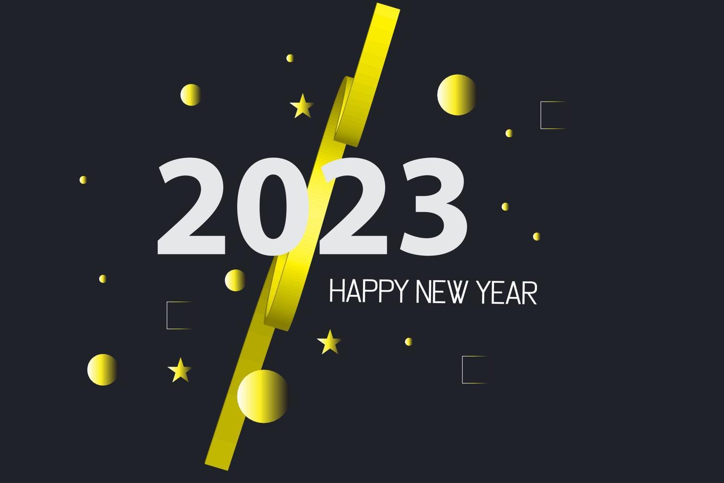 gelukkig nieuw 2023 jaar. nieuw jaar ornament. decoratie element met klatergoud vector