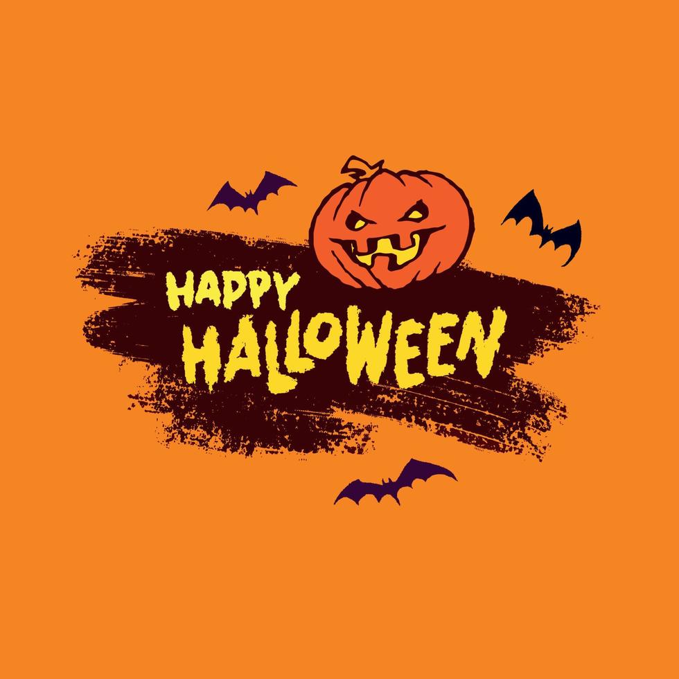 gelukkig halloween partij vector belettering. handgeschreven halloween vakantie belettering voor banier, poster, groet kaart, partij uitnodiging. vector illustratie met hand- getrokken decoratief ontwerp element.