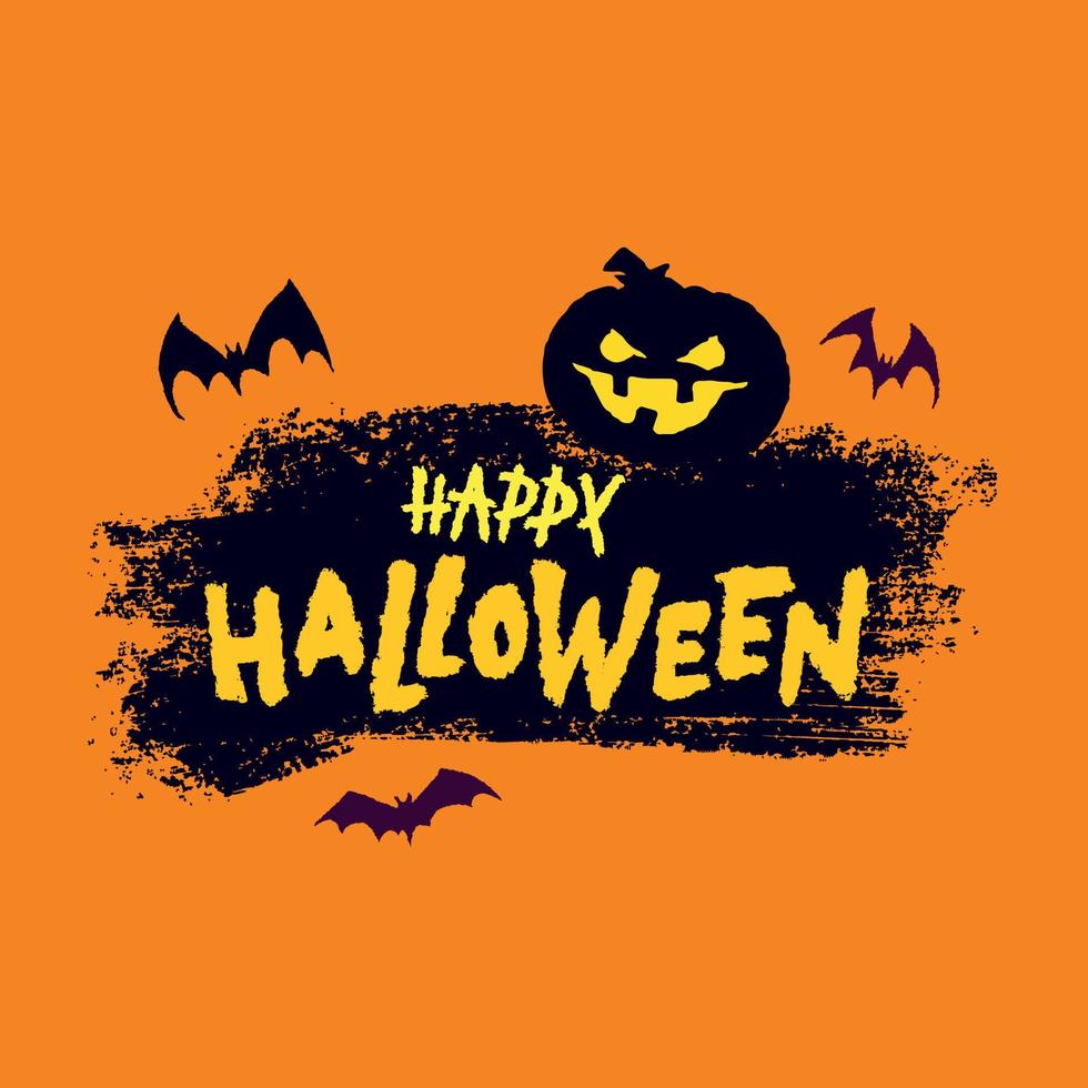 gelukkig halloween partij vector belettering. handgeschreven halloween vakantie belettering voor banier, poster, groet kaart, partij uitnodiging. vector illustratie met hand- getrokken decoratief ontwerp element.