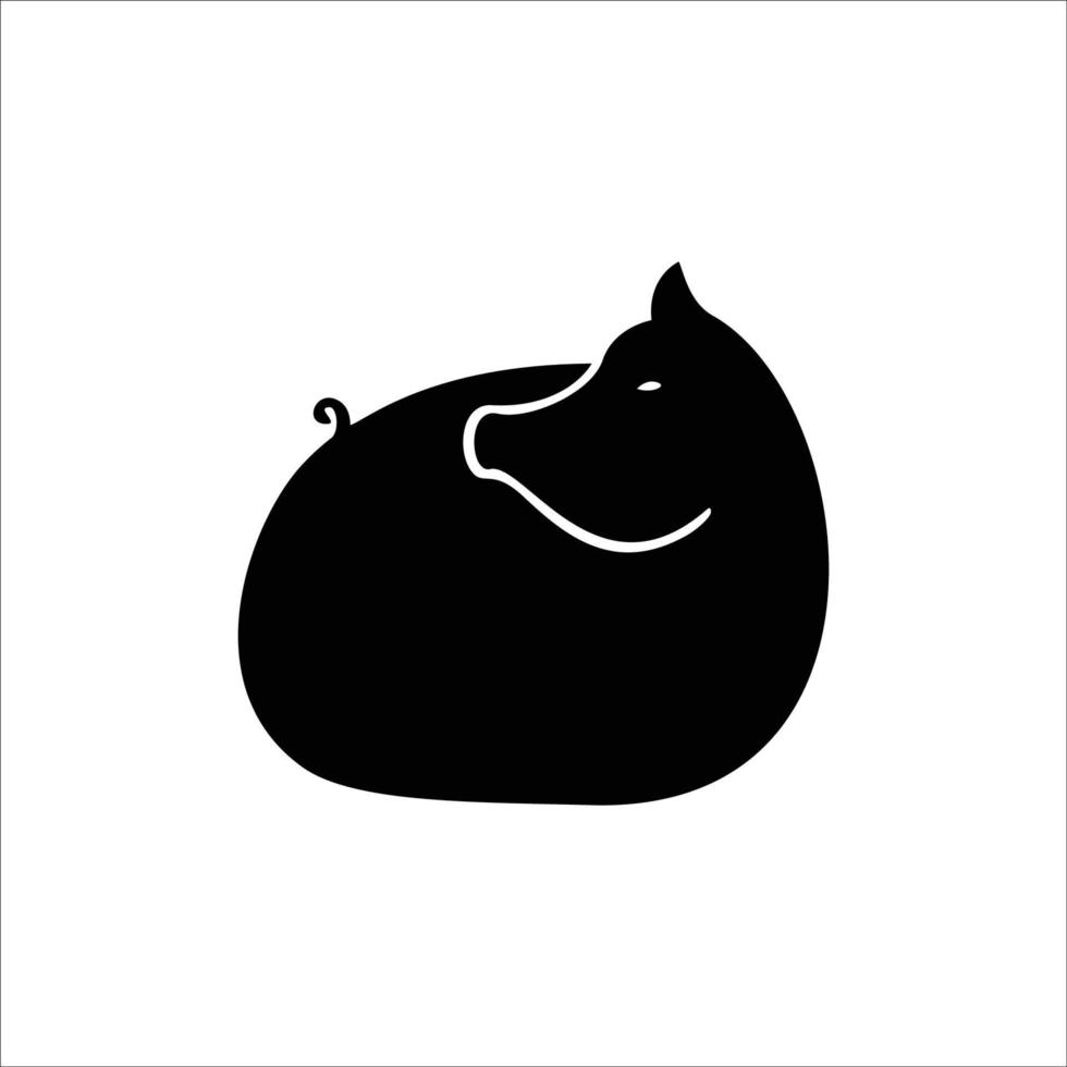varkensvlees silhouet ontwerp illustratie. varken logo vector voor boerderij bedrijf.