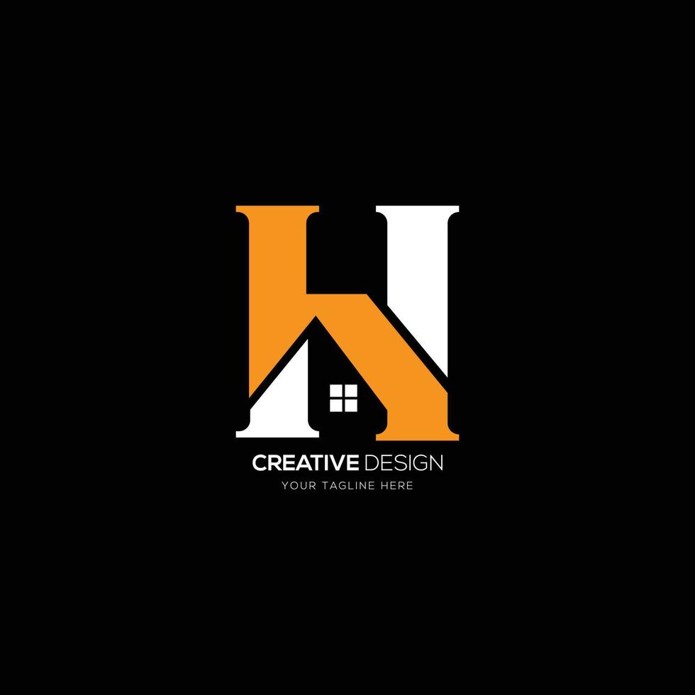 modern brief h huis teken echt landgoed bedrijf logo vector