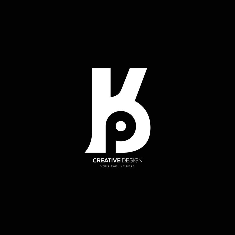 elegant brief k p negatief ruimte monogram logo vector