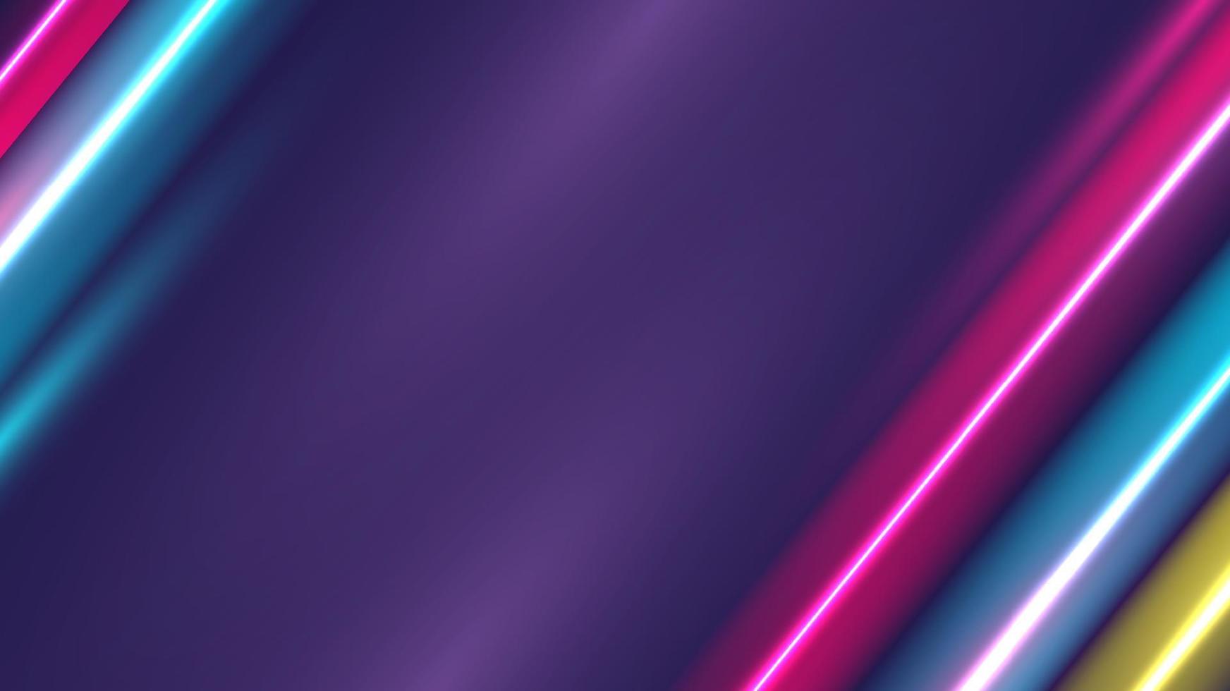 neon blauw en roze kleuren verlichting diagonaal lijnen sjabloon achtergrond vector
