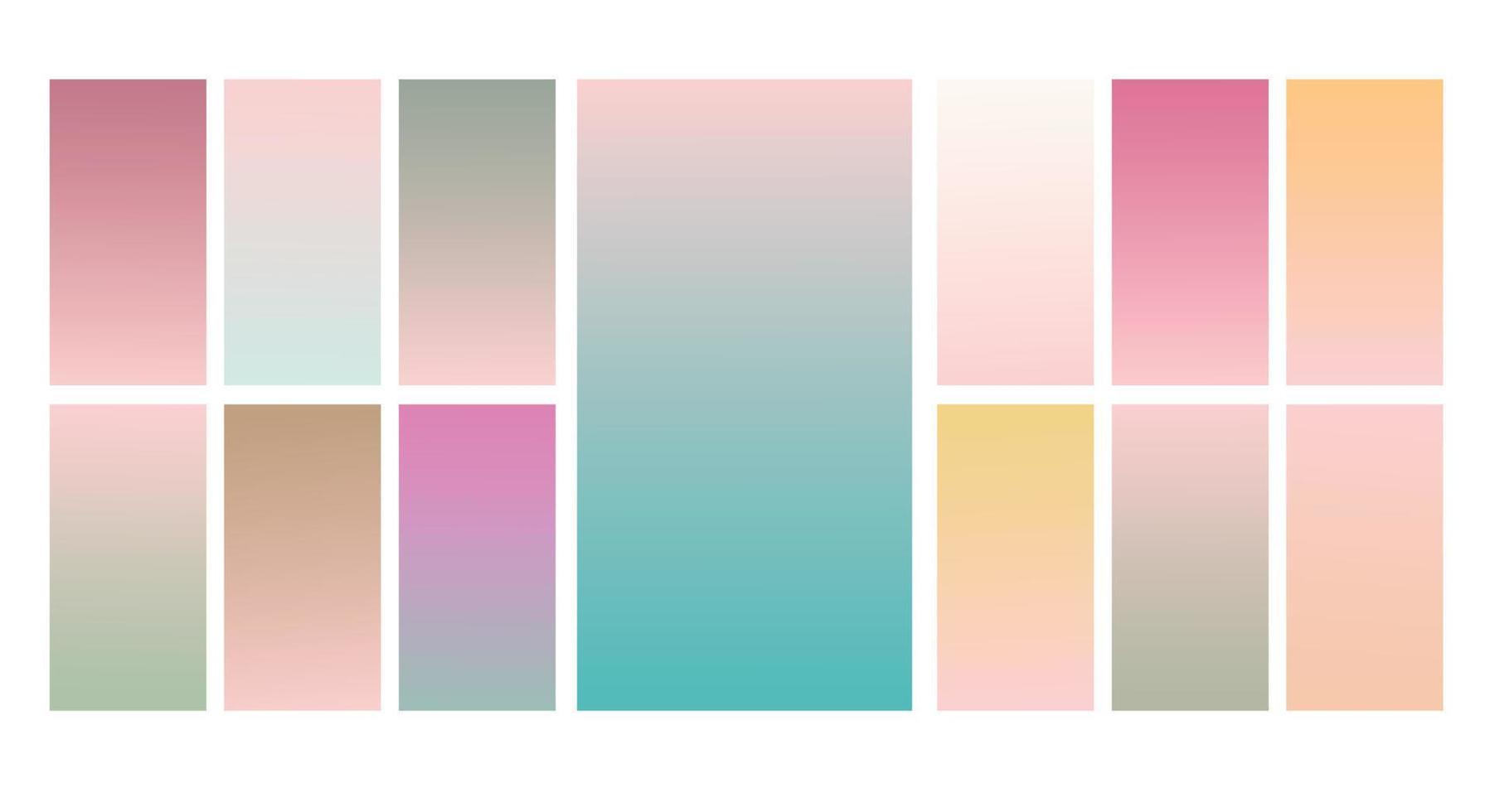 reeks van pastel helling achtergrond. zacht pastel helling achtergrond sjabloon. modern scherm helling voor web vector