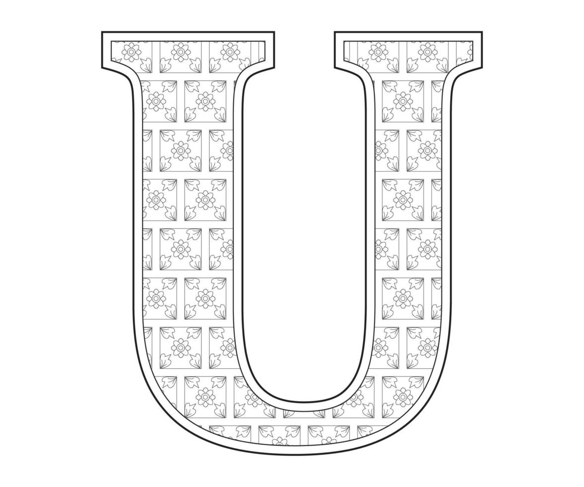 alfabet kleuren bladzijde met bloemen stijl, abc kleuren pagina-download voor vrij vector