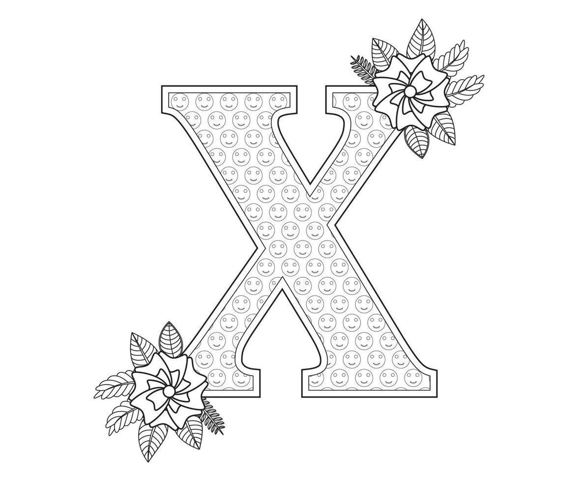 alfabet kleuren bladzijde met bloemen stijl, abc kleuren pagina-download voor vrij vector