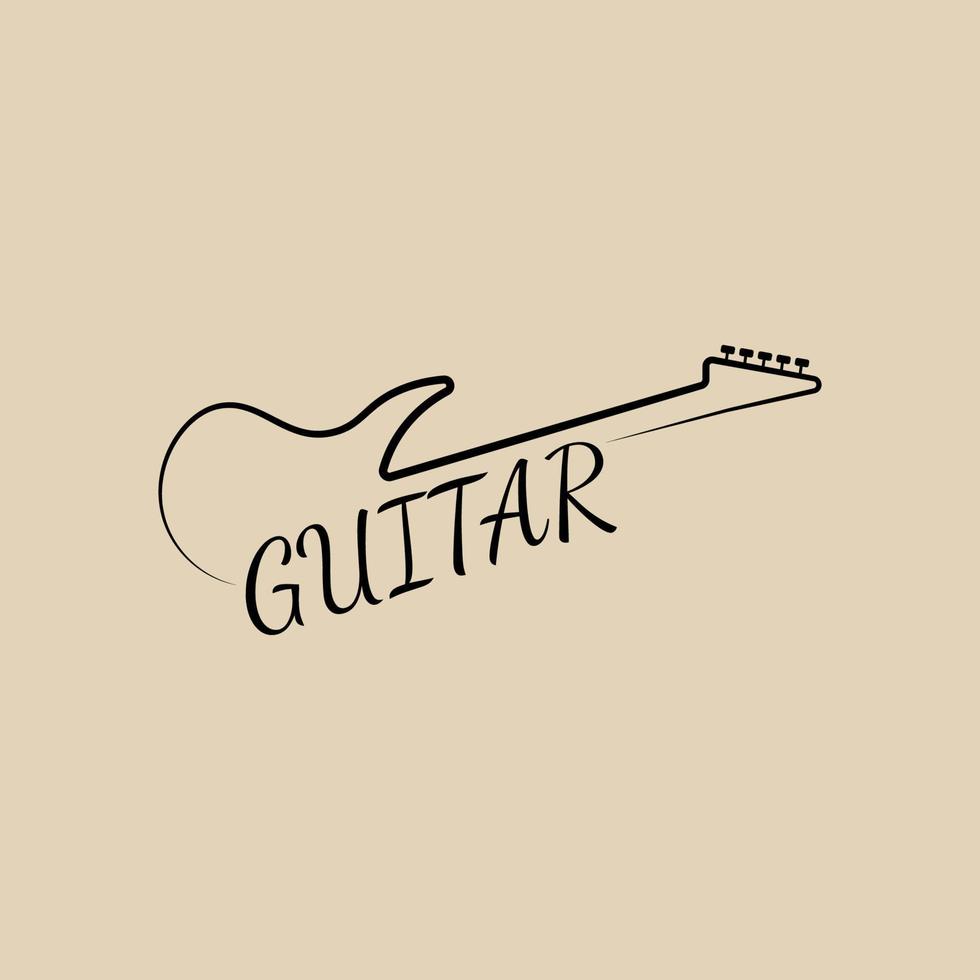 gitaar lijn kunst logo, pictogram en symbool, vector illustratie ontwerp