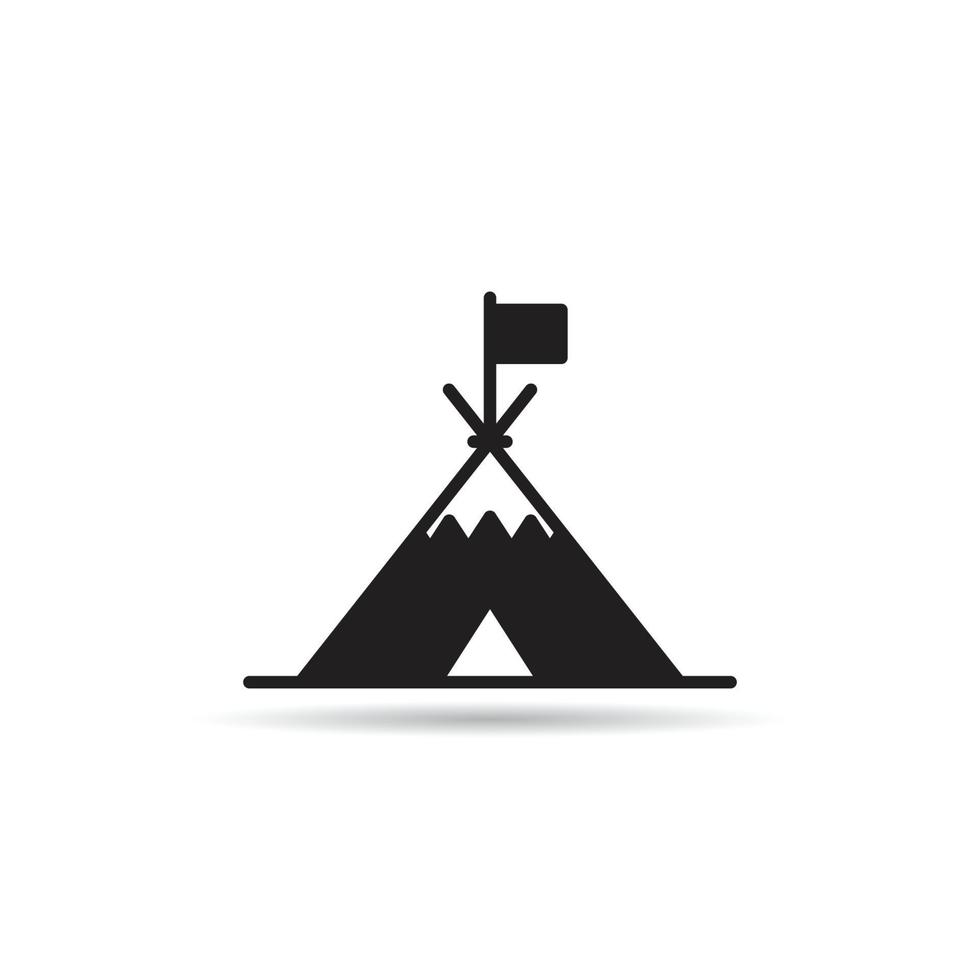 tribal kamp, tent icoon Aan wit achtergrond vector