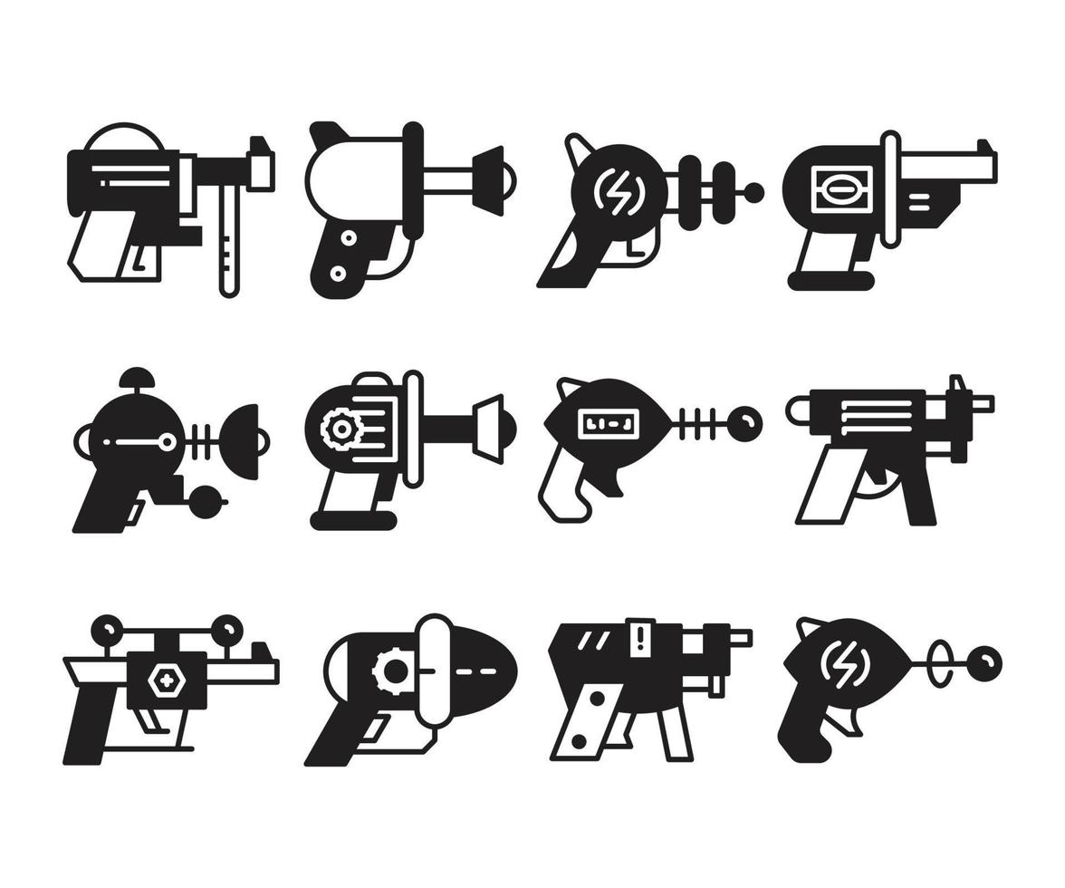 ruimte blaster pictogrammen reeks vector