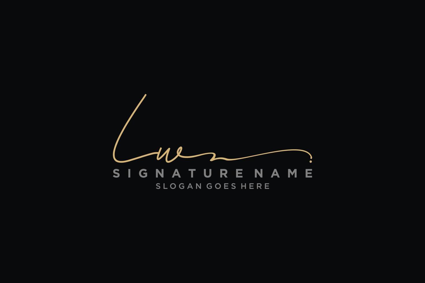 eerste lw brief handtekening logo sjabloon elegant ontwerp logo teken symbool sjabloon vector icoon