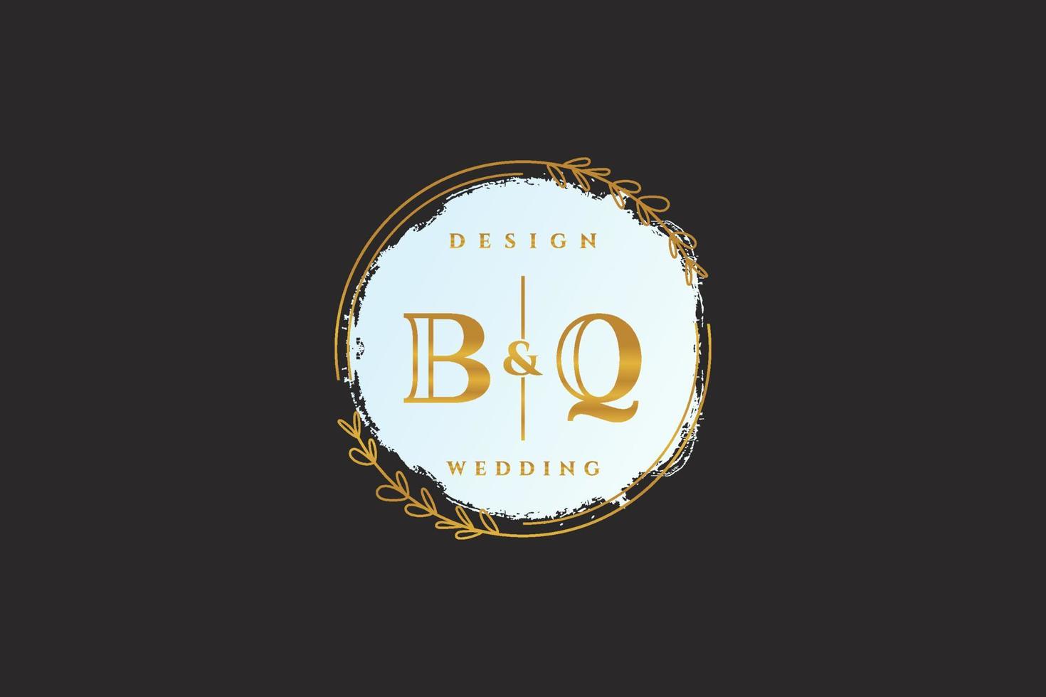 eerste bq schoonheid monogram en elegant logo ontwerp handschrift logo van eerste handtekening, bruiloft, mode, bloemen en botanisch met creatief sjabloon. vector