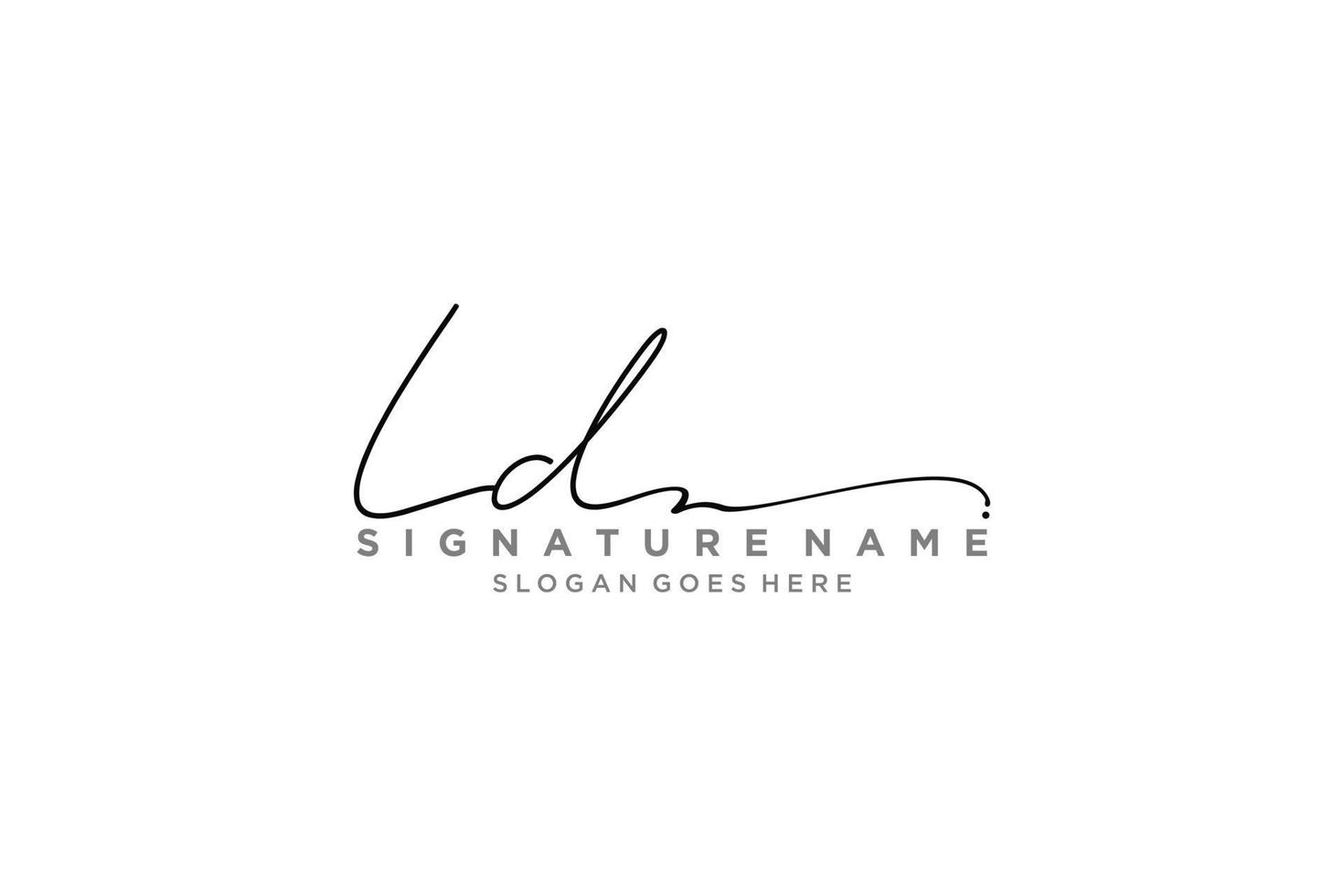 eerste ld brief handtekening logo sjabloon elegant ontwerp logo teken symbool sjabloon vector icoon