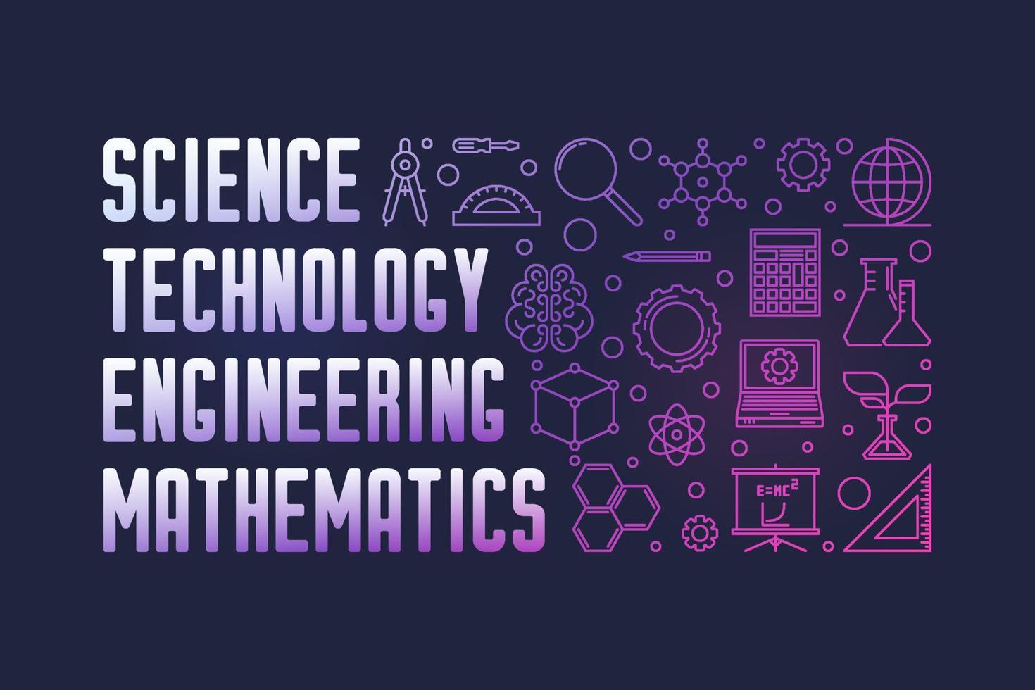 wetenschap, technologie, bouwkunde en wiskunde stam banier vector