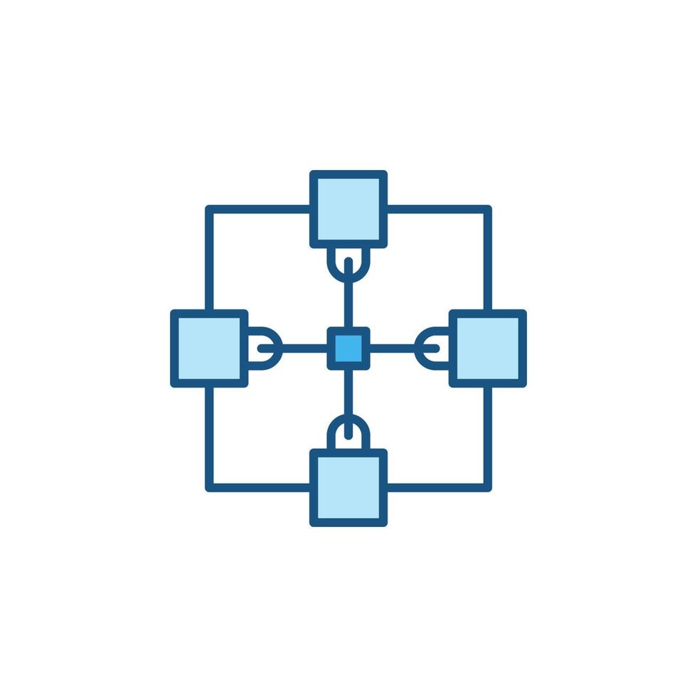 vector blockchain cryptogeld concept blauw icoon