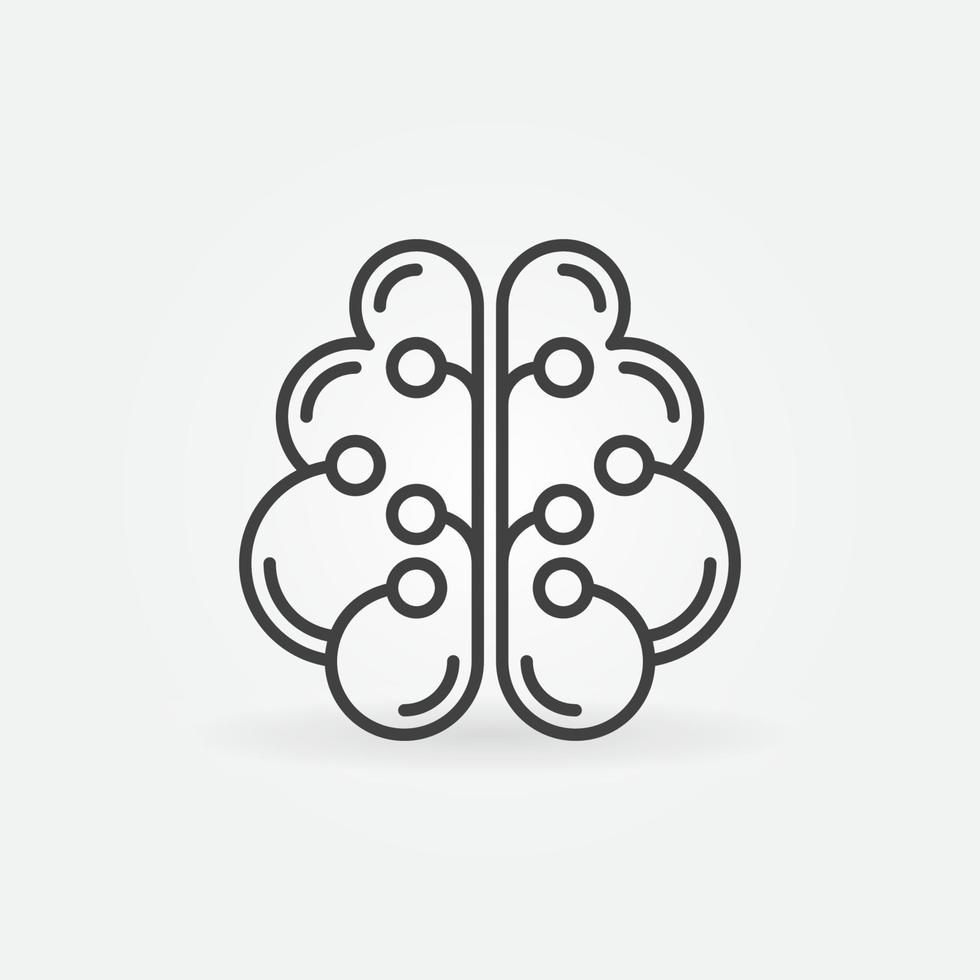 neurale netwerken in menselijk hersenen vector concept schets icoon