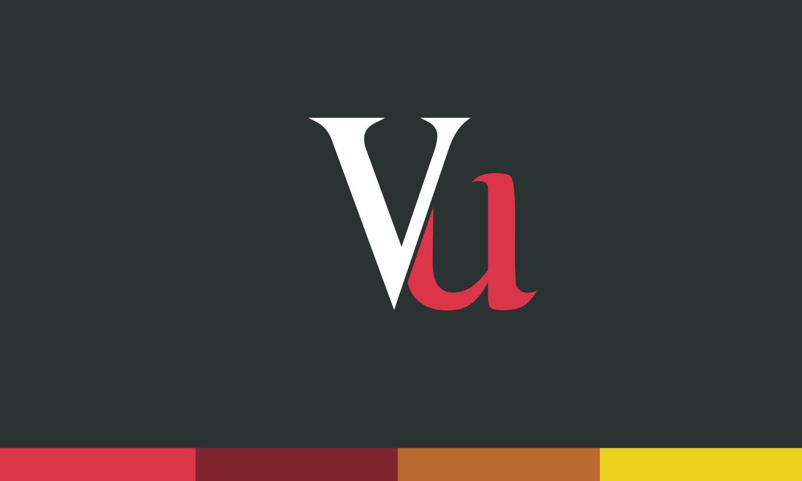 alfabet letters initialen monogram logo vu, uv, v en u vector