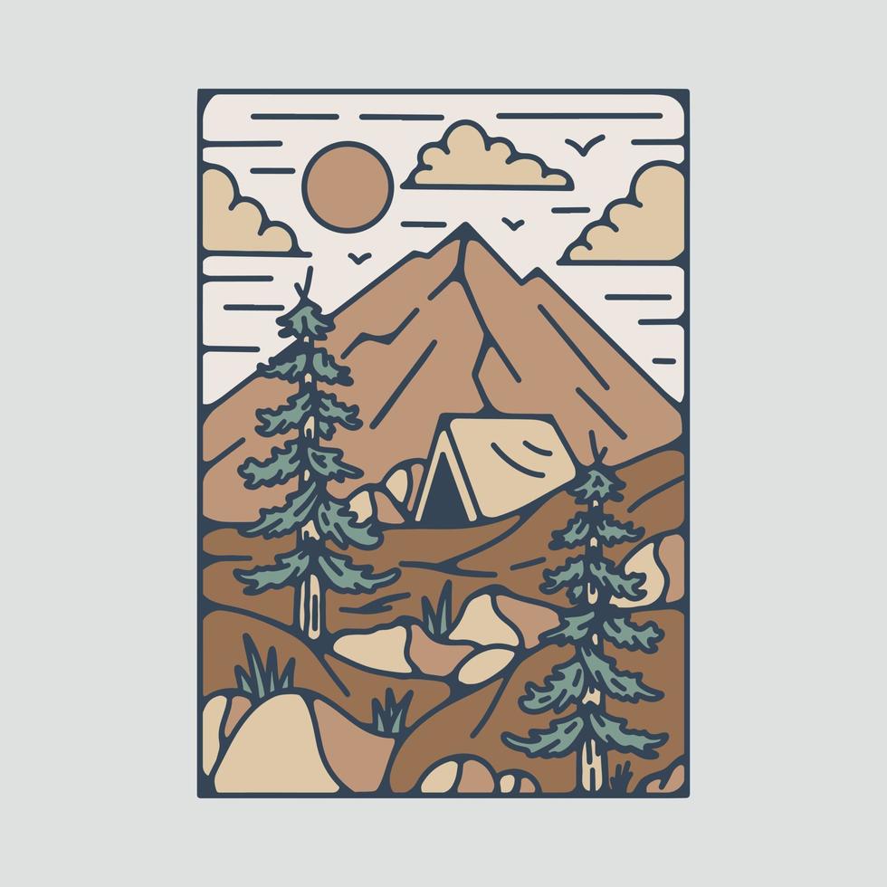 camping in de mooi hoor natuur grafisch illustratie vector kunst t-shirt ontwerp