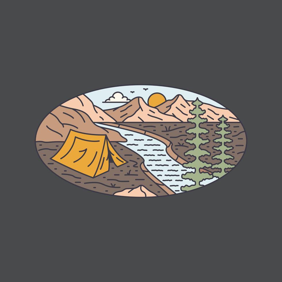 camping in de schoonheid natuur grafisch illustratie vector kunst t-shirt ontwerp