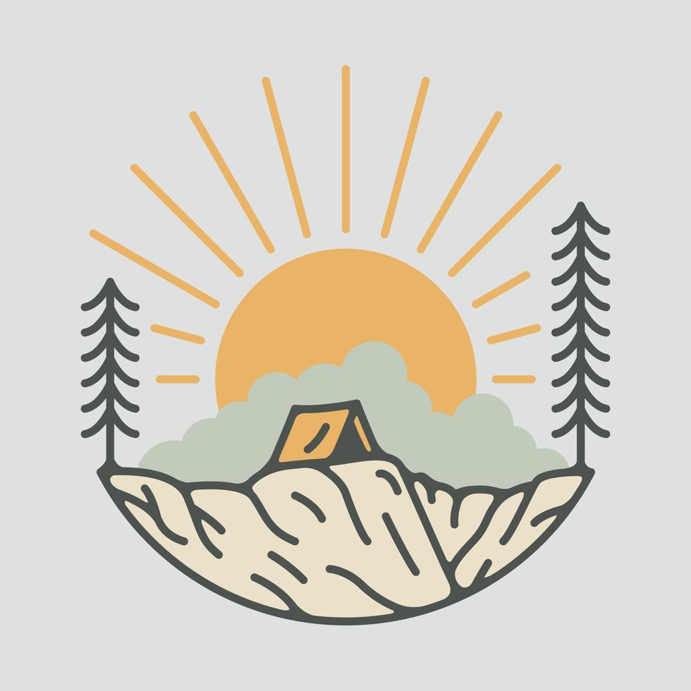 camping alleen buitenshuis grafisch illustratie vector kunst t-shirt ontwerp