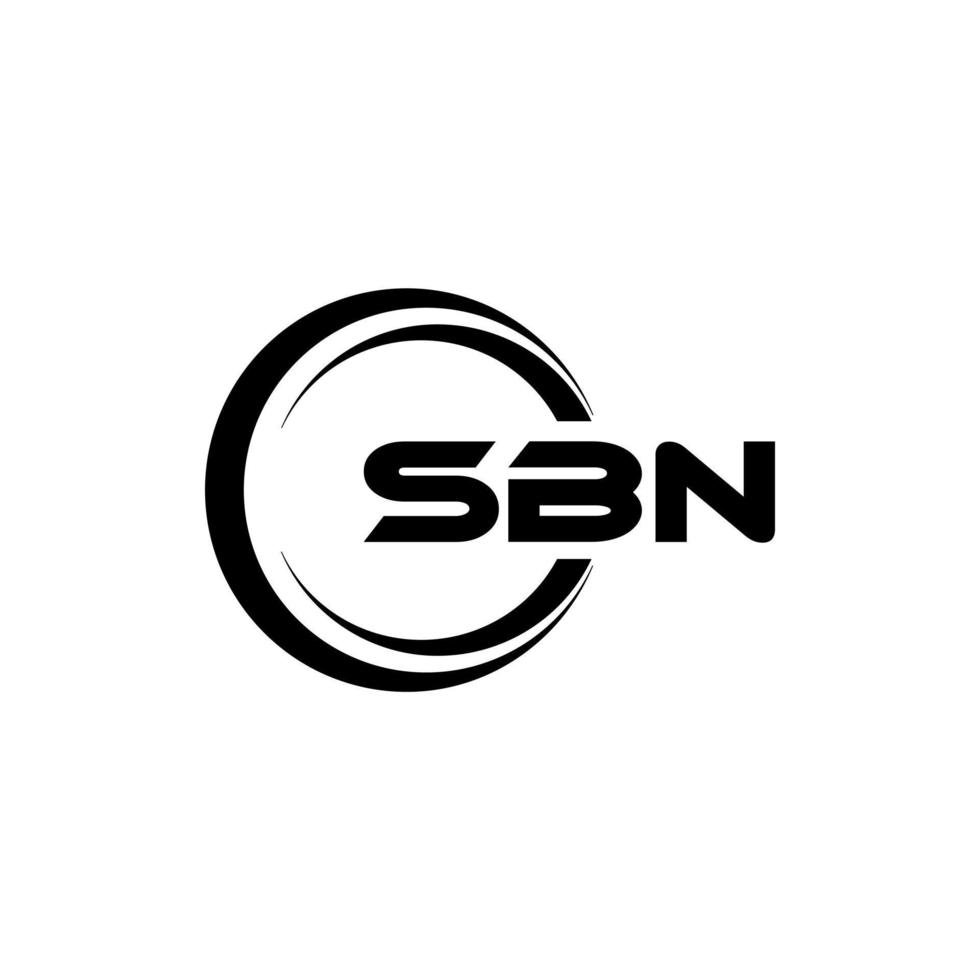 sbn brief logo ontwerp met wit achtergrond in illustrator. vector logo, schoonschrift ontwerpen voor logo, poster, uitnodiging, enz.