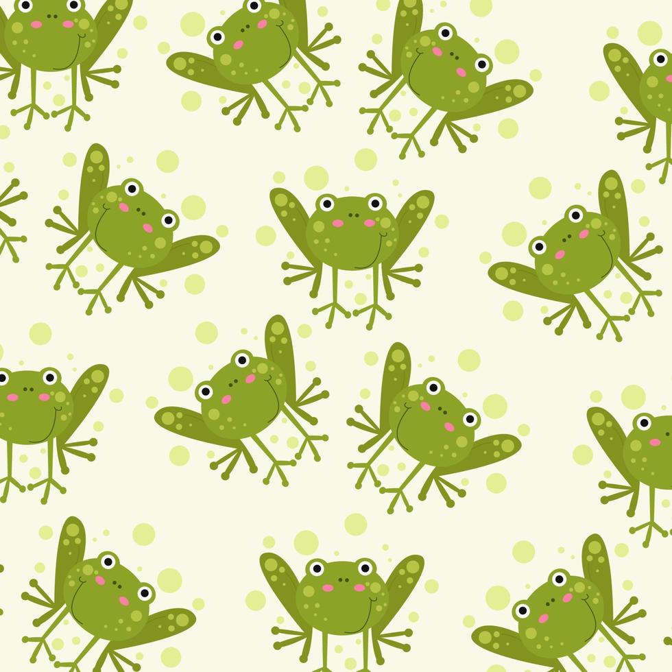 naadloos patroon met schattig kikker dieren perfect voor omhulsel papier vector