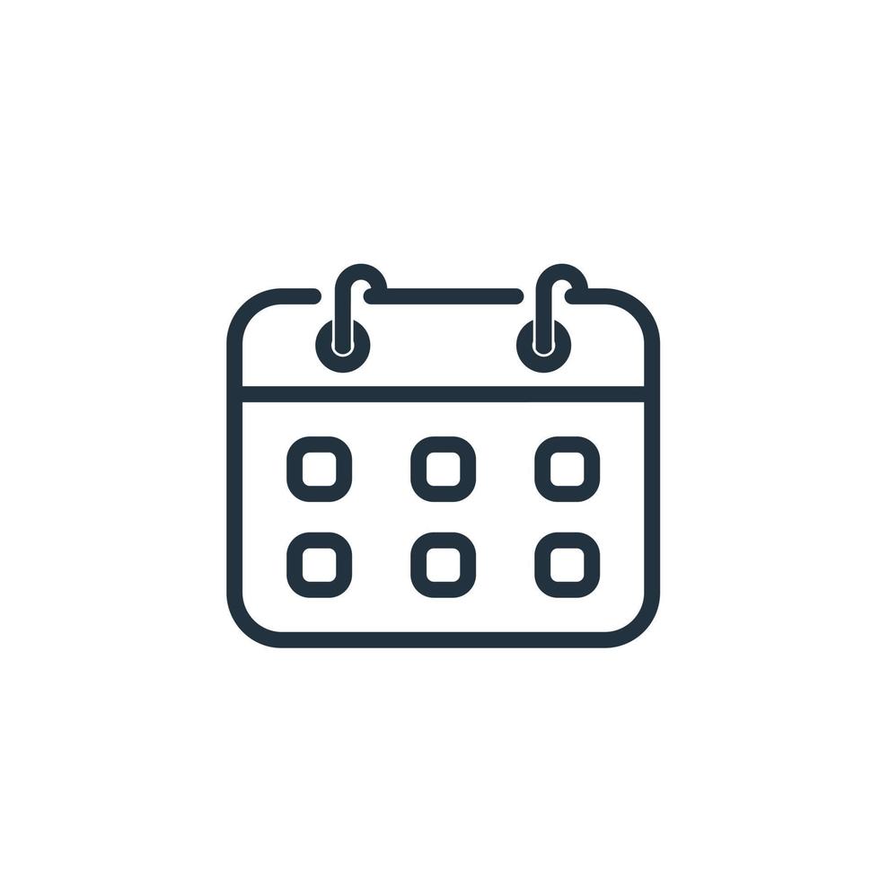kalender icoon geïsoleerd Aan een wit achtergrond. schema symbool voor web en mobiel apps. vector