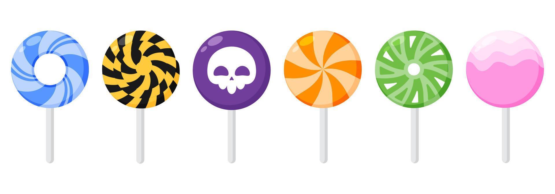 set van schattige kleurrijke lolly, vector illustratie.