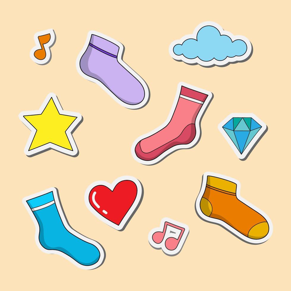 sok ontwerp illustratie stickers vector