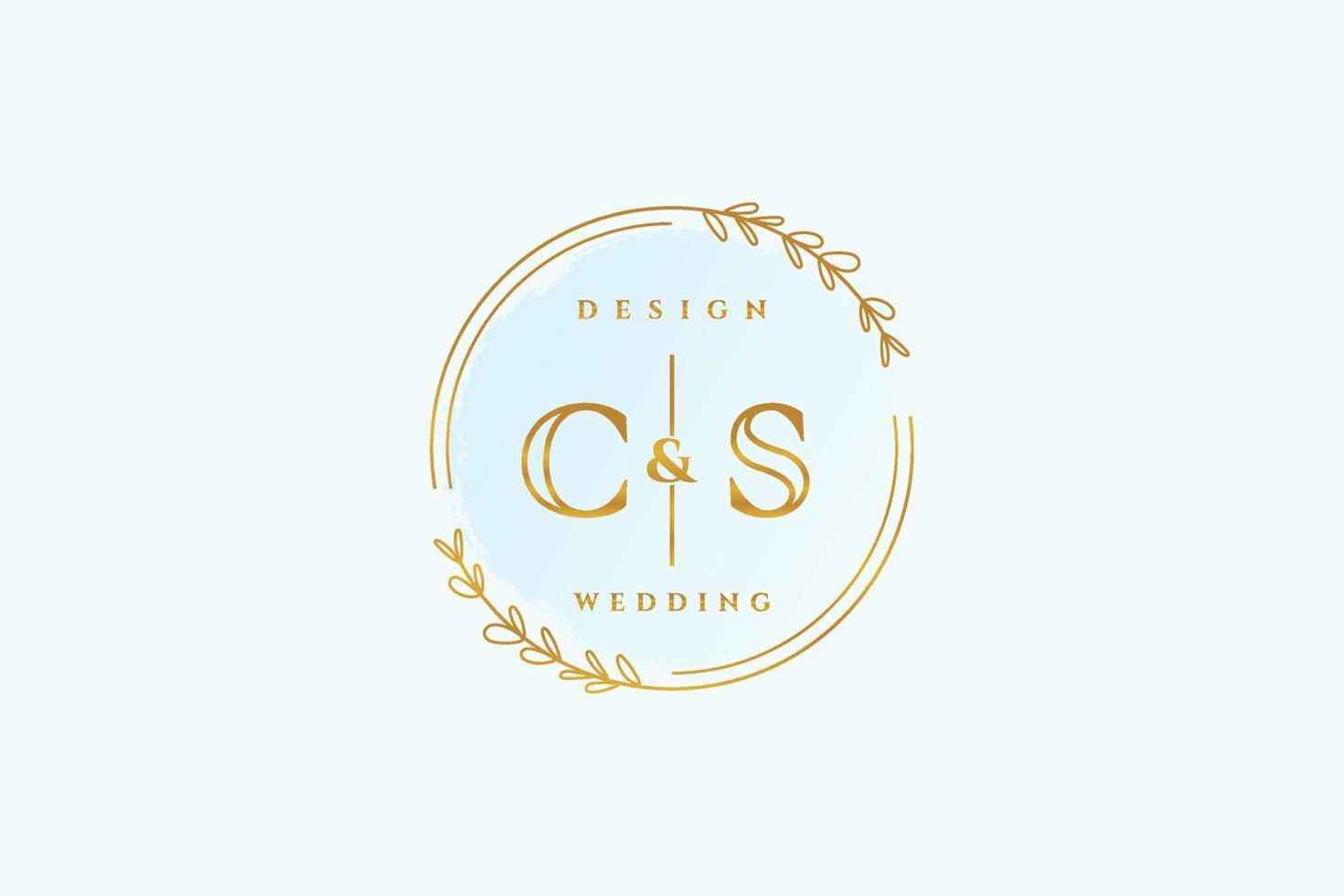 eerste cs schoonheid monogram en elegant logo ontwerp handschrift logo van eerste handtekening, bruiloft, mode, bloemen en botanisch met creatief sjabloon. vector