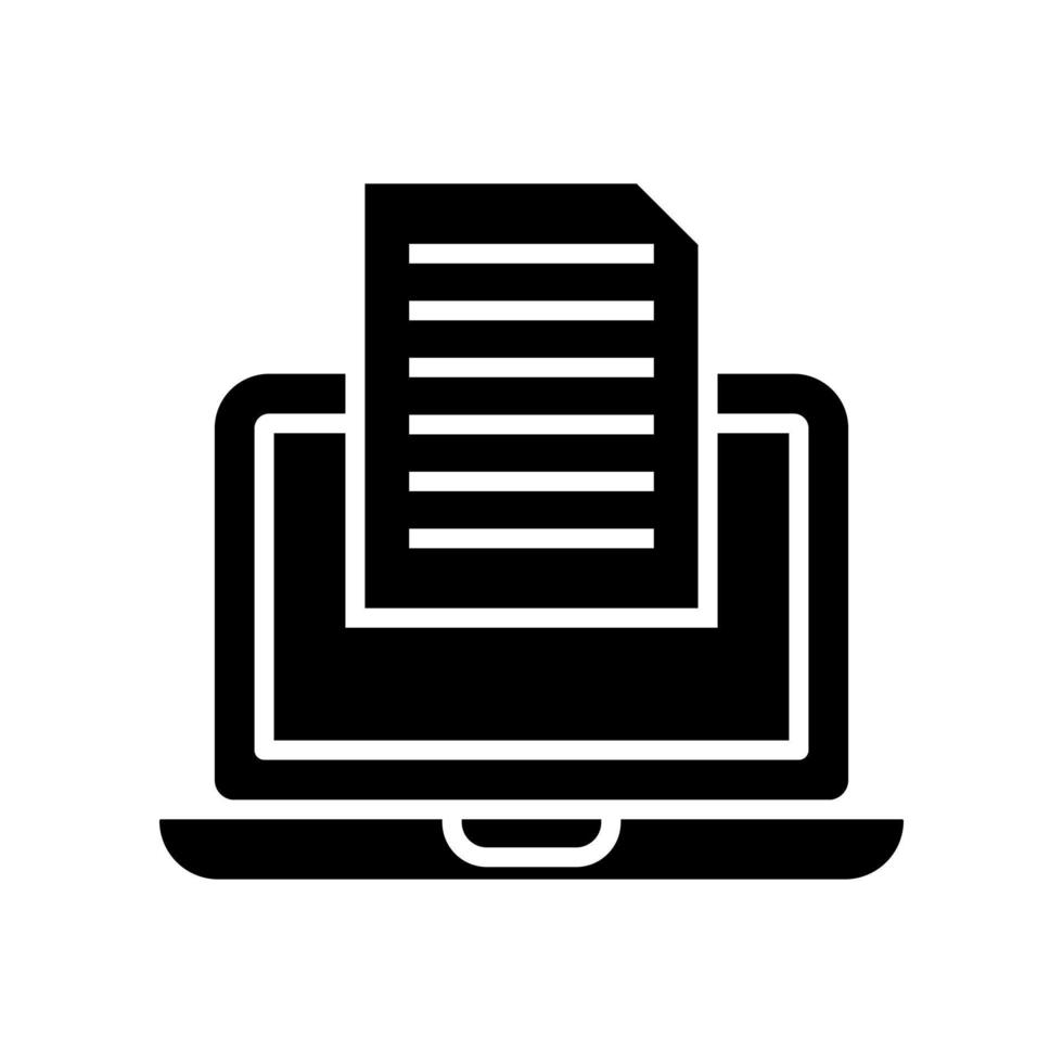 laptop met document icoon vector