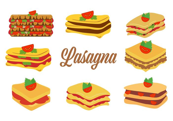 Gratis Traditionele Italiaanse Eten Lasagne Vector Illustratie