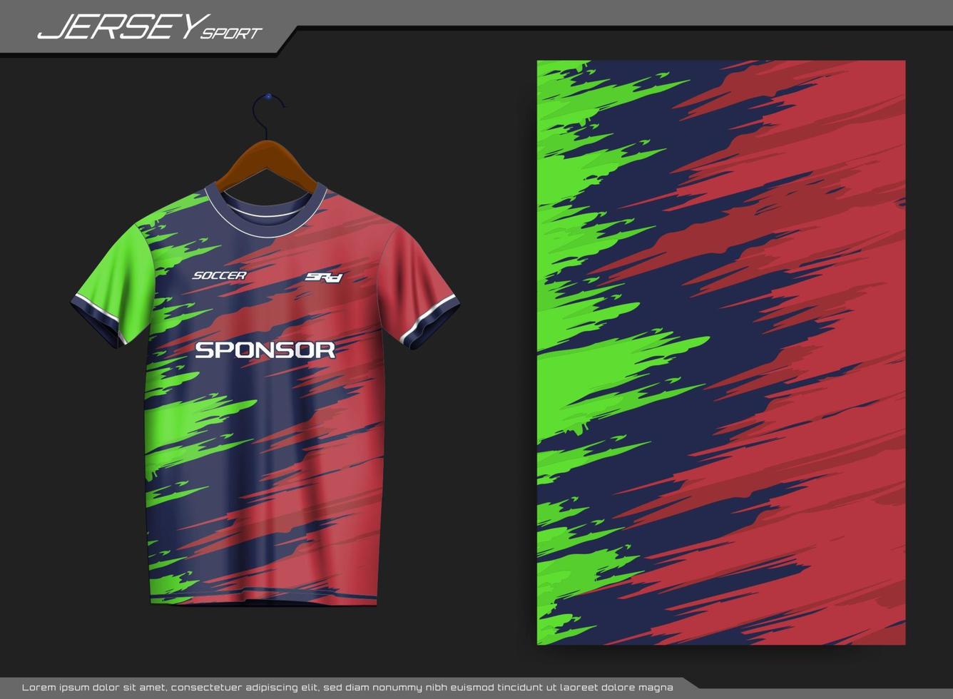 Jersey sport- t-shirt. voetbal Jersey mockup voor voetbal club. geschikt voor Jersey, achtergrond, poster, enz. vector