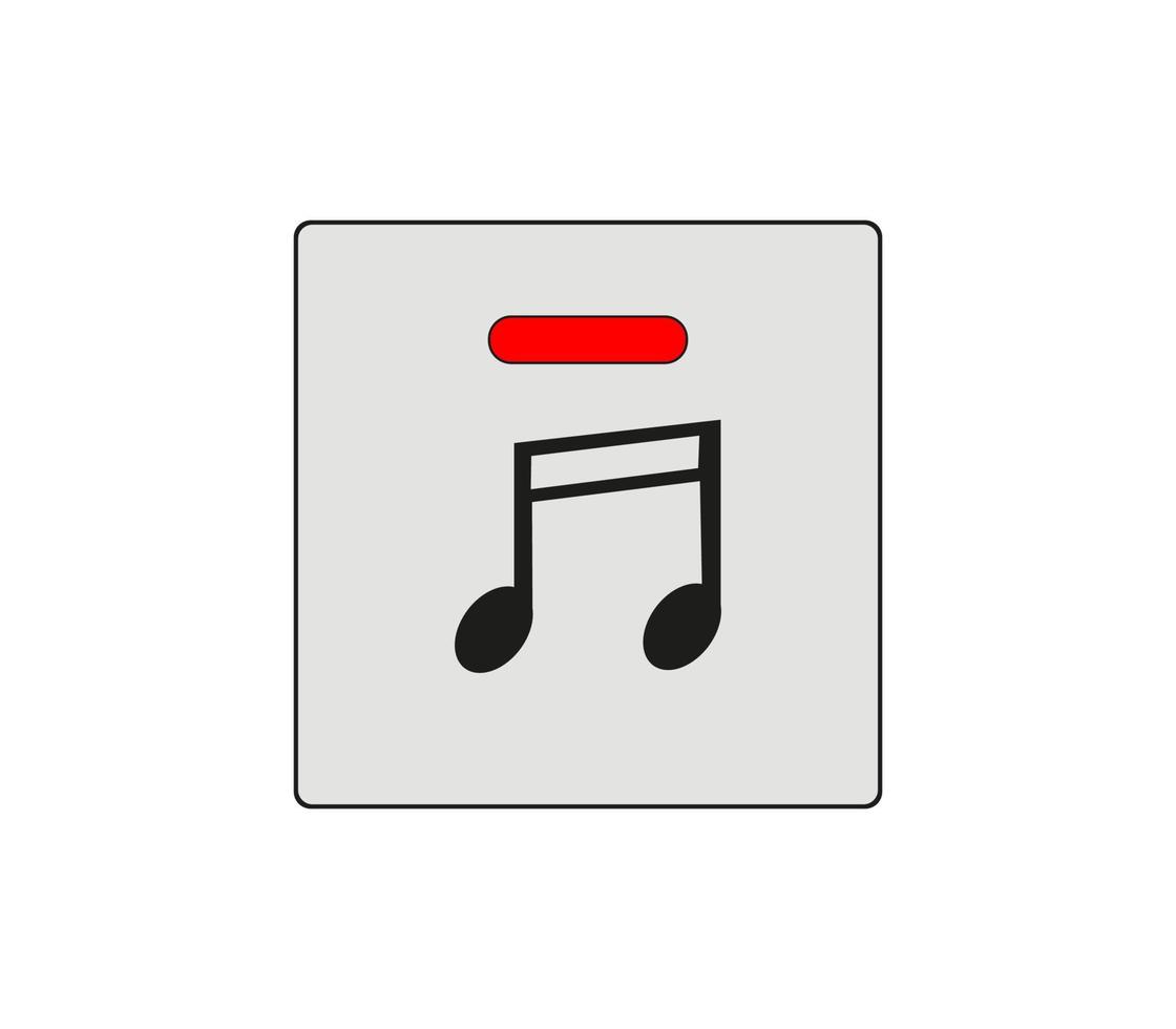 muziek- dempen knop. de auto audio knop is draaide zich om uit. modern auto schetsen tekening. bewerkbare lijn icoon. vector