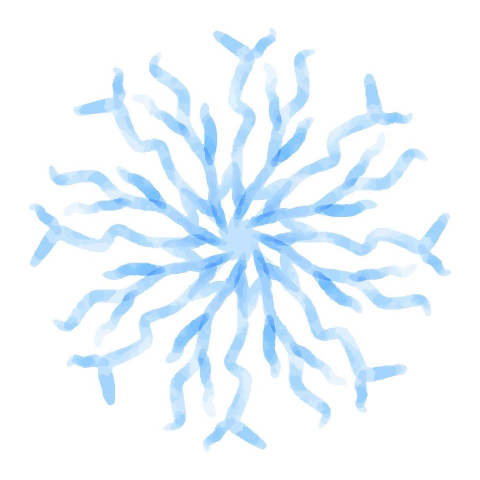 geïsoleerd waterverf sneeuwvlok. Aan wit achtergrond. symbool van winter. mooi decoratie. vector illustratie