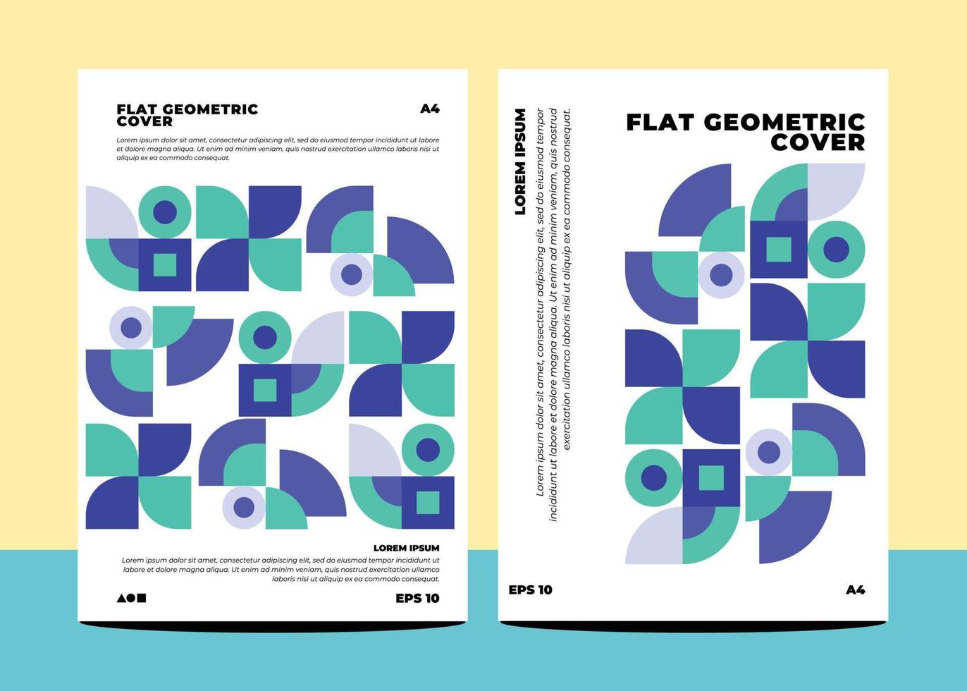 vlak meetkundig covers voor jaar- verslag doen van folder boek Hoes sjabloon lay-out in a4 grootte vector