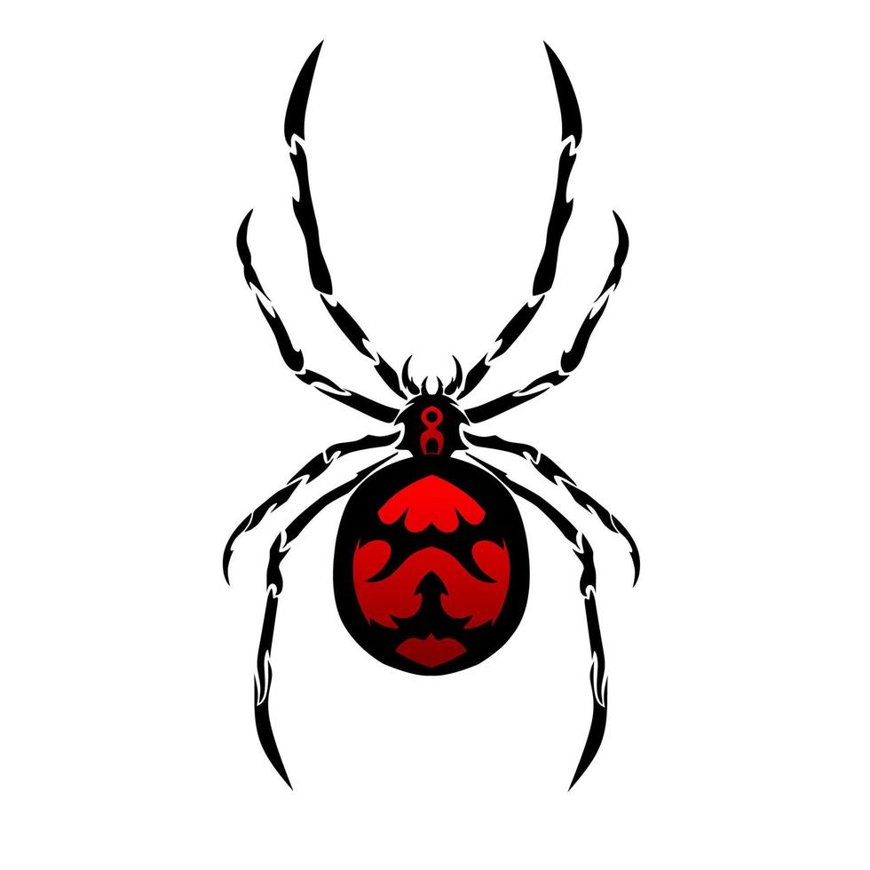 illustratie vector grafisch van tribal klem kunst tatoeëren spin rood kleur