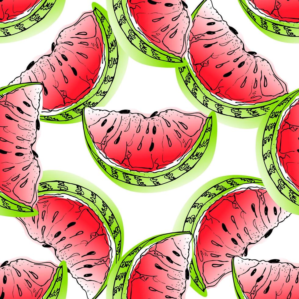 naadloos patroon met watermeloen. vector