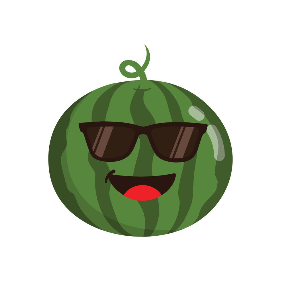 watermeloen schattig karakter vector