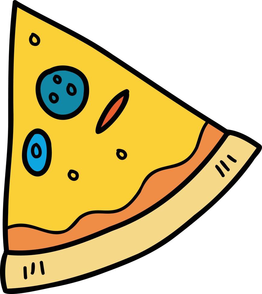 hand- getrokken gesneden pizza illustratie vector