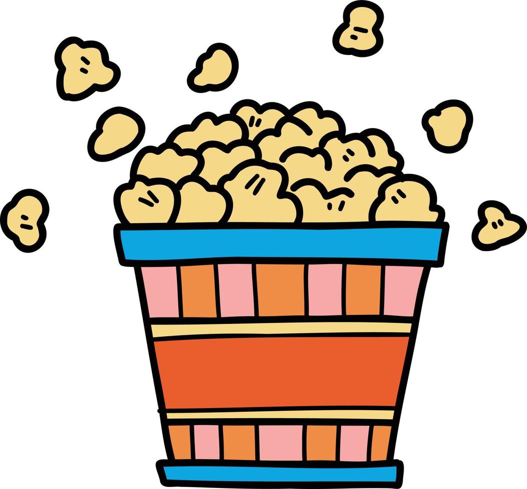 hand- getrokken popcorn illustratie vector