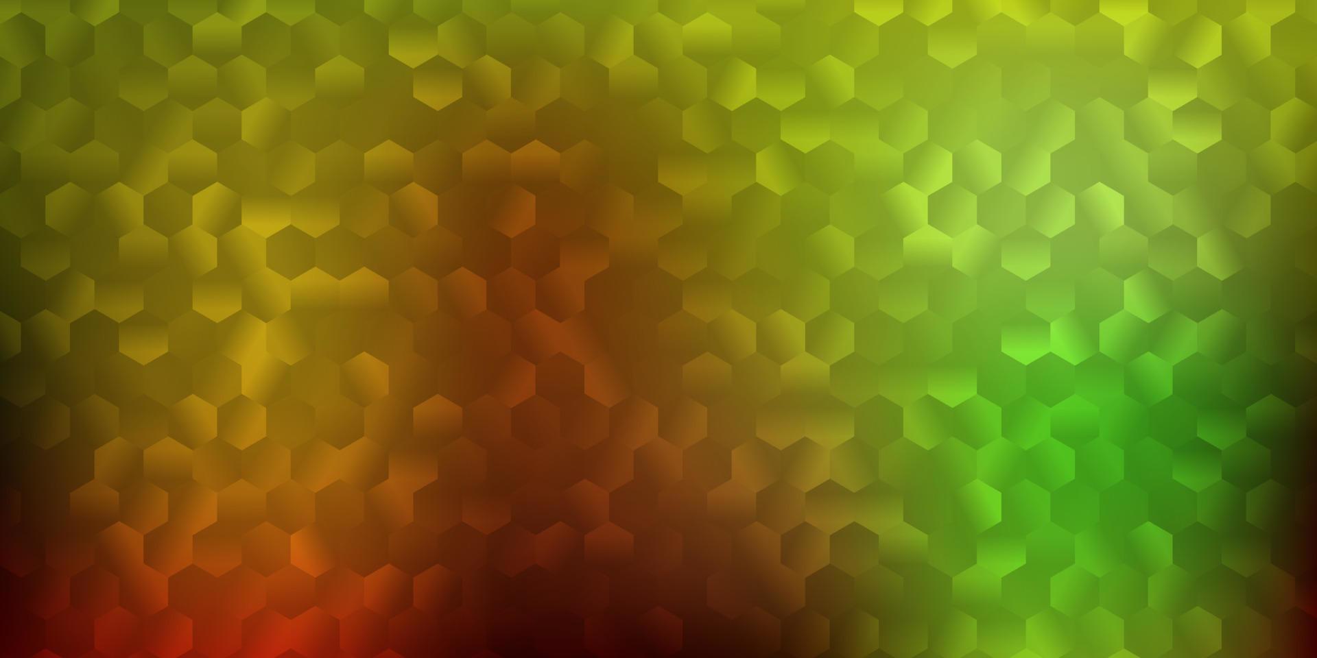 lichtgroene, gele vectorlay-out met vormen van zeshoeken. vector