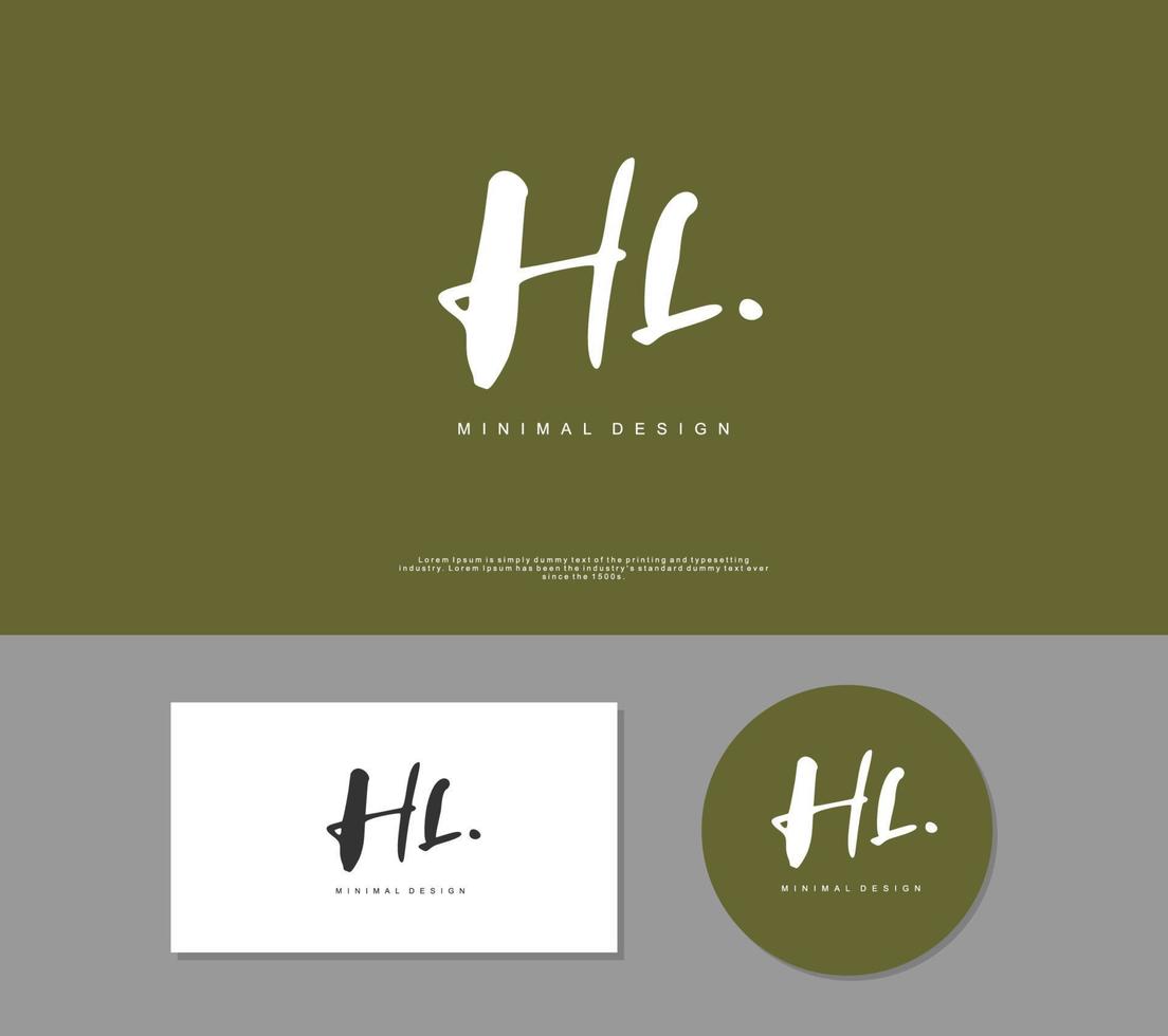 hl eerste handschrift of handgeschreven logo voor identiteit. logo met handtekening en hand- getrokken stijl. vector