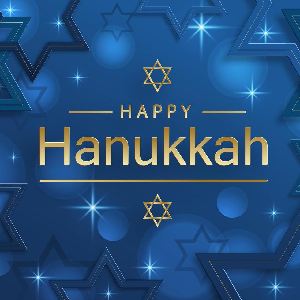 gelukkig Chanoeka kaart met mooi hoor en creatief symbolen Aan kleur achtergrond voor Chanoeka Joods vakantie vector