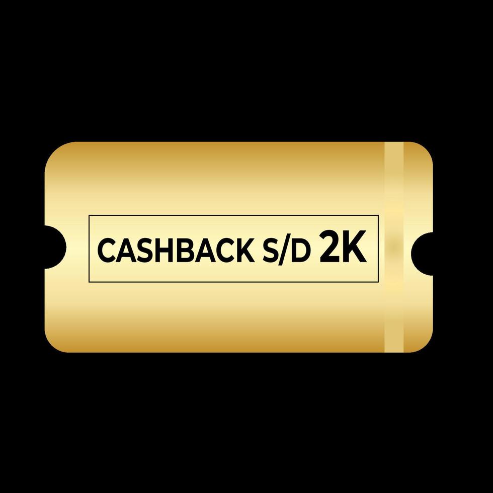 gouden coupon cashback 2k ticket illustratie vector